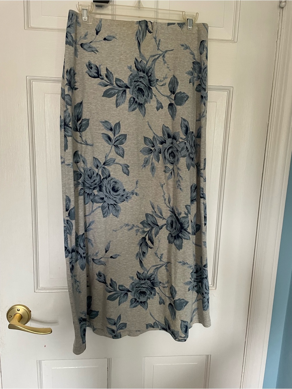 Blue and grey Chaus Floral maxi skirt